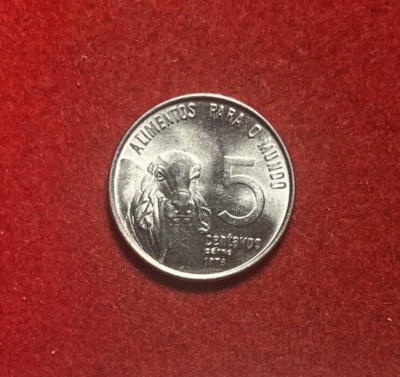 Brazil 1976 5 Centavos BU Stainless Steel Coin KM#587.2 T4461a - Image 1 of 2