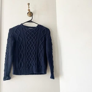 Crewcuts Classic Girl’s Navy Cable Knit Sweater | Size 8 - Picture 1 of 5