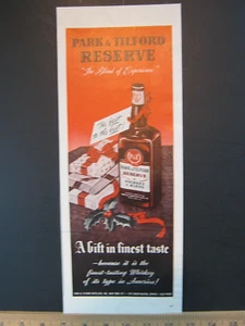 1942 Vintage Print Ad Park & Tilford Reserve Whisky Liquor Great to Frame Art - Picture 1 of 2