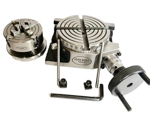 HV4" Drehtisch mit 70 mm 4 Backen Freispannfutter Drehmaschine + Rückenplatte USA - Bild 1 von 16