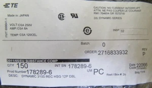 TE 178289-6 Cantidad de 13 por Lote CONN. RECEPT 3.81 12 POS 2 FILAS NEGRO; 12 Rectangular - Imagen 1 de 9