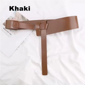 Real Leather Waist Belt Wrap Around Self Tie Obi Cinch Waistband Women's Belt - Picture 1 of 40