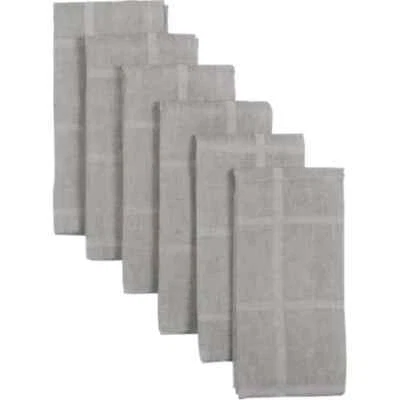 JULIE Grey PLAID Napkins Set of 6 18x18 Cotton/Linen Blend Windowpane Plaid VHC - Image 1 of 2