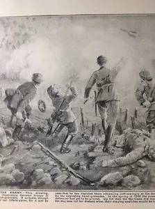 52606 ephemera 1916 Book Plate Ww1 British Bayonet Attack German View - Picture 1 of 1