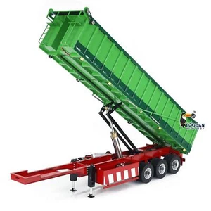 Metal 3 Axles RC Hydraulic Trailer Electric Awning for 1/14 Tractor Dumper Truck - Picture 1 of 12