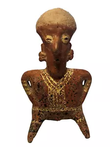 Pre-Columbian Pottery NAYARIT Seated Figure Chinesca Type C 8.5 x5 1/2 x3 in - Picture 1 of 10