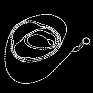 14K White Gold Fancy Link Chain Necklace 0.8mm Thin 18” 1.1g - Picture 1 of 6