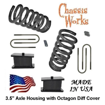 1997-2004 Dodge Dakota Durango 3.5" Axle 3" Drop Springs 4" Blocks Lowering Kit - Image 1 of 3