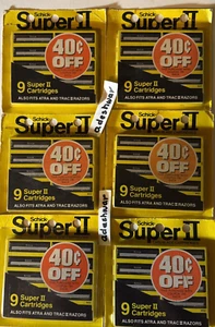 54 paquetes de cartuchos de cuchillas de afeitar dobles Schick Super II de colección Gillette Atra Trac II - Imagen 1 de 2