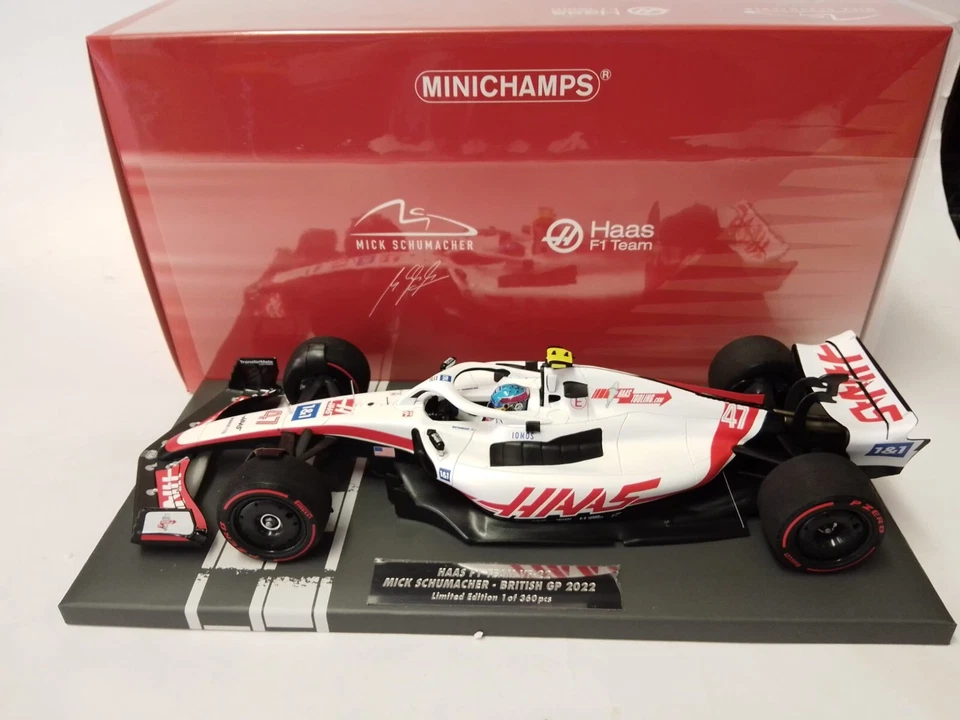 117221047 F1 Haas Team VF-22 n47 M.Schumacher British GP 2022 Minichamps 1/18