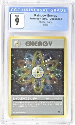 1998 Pokemon Japanese Rocket Holo Rainbow Energy CGC 9 MINT Double Swirl! 💫 - Image 1 of 4