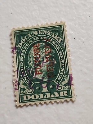 US Revenue 1917-33 $1 Green LIBERTY Documentary USED - #6089 - Image 1 of 3