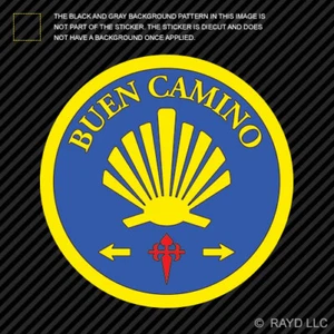 Round Buen Camino Sticker way of saint james santiago way pilgrim hike trail - Bild 1 von 1
