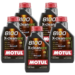 5 LT Motul 8100 X-Clean EFE 5w30 Olio Motore 100% Sintetico Acea C2 C3 Fuel Eco - Foto 1 di 3
