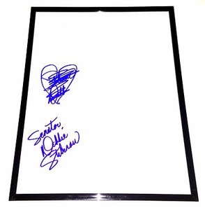HOJA DE BOCETO SENATOR DEBBIE STABENOW FIRMADA ENMARCADA 8.5X11 MUY RARA - Imagen 1 de 1