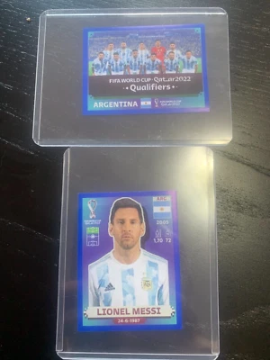2022 FIFA World Cup Qatar Blue Parallel Sticker- Messi & Argentina Team ~RARE~B8 - Image 1 of 2
