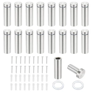 Tornillos separadores de 5/8x2", paquete de 16 soportes de pared de pie, plateados - Imagen 1 de 6