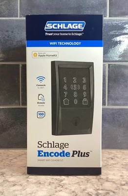SCHLAGE Encode Plus With  Century Trim Matte Black BE499WBCEN622 NEW - Image 1 of 4