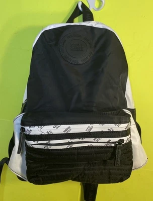 Mochila Steve Madden Blanca Negra Logo Steve Madden Correas Ajustables con Bolso de Mano Foto 1 de 4