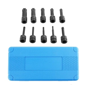 Heavy Duty Impact Star Bit Socket Set 10PC 1/2" Drive T30-T100 CR-MO Steel Kit - Picture 1 of 17
