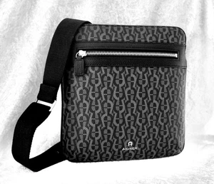 AIGNER ⭐ Tasche BENITO ⭐ ICON Umhängetasche Logo Schwarz NEU - Bild 1 von 7