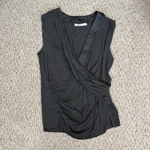 Bailey 44 Women Top Large Gray V Neck Striped Stacked - Picture 1 of 8