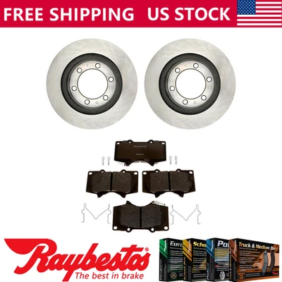 Kit de rotores de freno delanteros + pastillas metálicas y herrajes para Toyota 4Runner 2008-2009 Foto 1 de 4