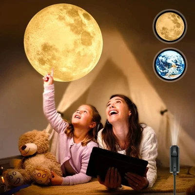 LED USB Night Light Moon & Earth Projector Atmosphere Lamp Planet