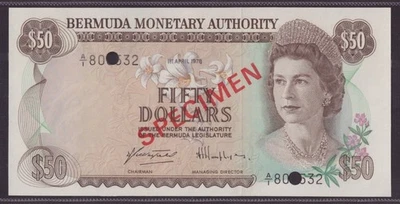 Specimen, Bermuda 50 Dollars 1978 P-32 UNC - Image 1 of 2