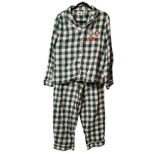Disney Minnie Womens Pajama Top And Pants Set Size Large Flannel Plaid - Picture 1 of 9