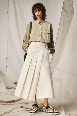 NWT's ZARA SRPLS Womens Size S Pleated Skirt Belted w/Pockets Modern Luxe Design - Image 1 of 4