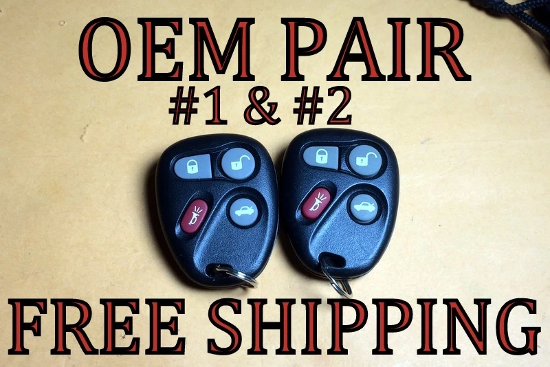 OEM FACTORY PAIR GM GMC KEYLESS REMOTE FOB KOBLEAR1XT 25695954 25695955 #1 & #2 - Image 1 of 1