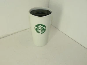 Tazza da caffè Starbucks doppia parete ceramica viaggio 10 oz logo sirena con coperchio - Foto 1 di 7
