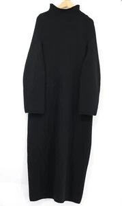 JIL SANDER FELTED WOOL WOMENS MAXI DRESS 34 BLACK RRP £1490 VI - Picture 1 of 5