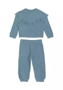 Rare Editions BLUE Toddler Girls' Ruffle Sweater + Joggers 2 Pc Set, 3T - Picture 1 of 1