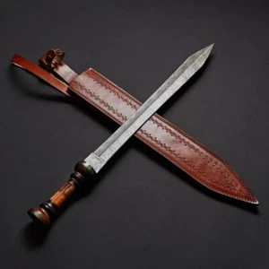 Roman Gladius Sword, Handmade Damascus Steel Blade, Battle Ready With Sheath USA - Picture 1 of 3