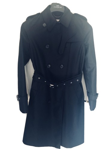 Nuovissima linea donna trench classico nero Coach taglia US8 UK12