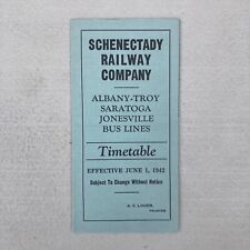 1945 New York Schenectady Railway Company SMALL Bus Lines Timetable Vintage