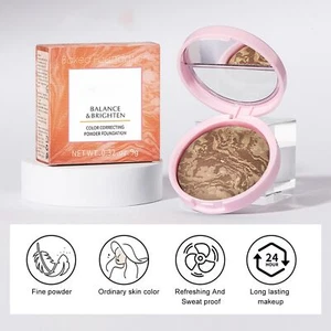 Bronze Setting Powder 9g Cosmetic Marbleized Coverage Moisturizing Powder (Tan) - Picture 1 of 12