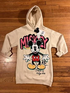 Zara Disney Mickey Mouse Hoodie Girl’s 10 Beige - Picture 1 of 12