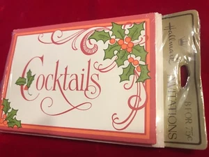 Vintage Hallmark Invitations CHRISTMAS Holiday “Cocktails” SEALED 1 pack of 8 - Picture 1 of 4