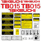 Fits Takeuchi Tb015 Decal Kit Mini Excavator Decals - 3M Vinyl!