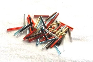 Czech 3/4" MULTI PACK GLASS STRAIGHT TUBE BUGLE BEADS Approx 100+ beads - Picture 1 of 2