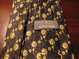 Robert Talbott Silk Men's Tie Brown Best of Class Hand Printed Italy - Picture 1 of 6