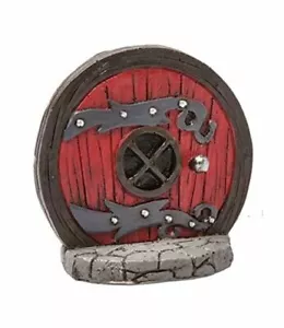Miniature Round Red Door. Standing Fairy Garden Door - Picture 1 of 1