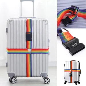Extra Safety Adjustable Strong Travel Suitcase Luggage Baggage Strap Tie Belt UK - Picture 1 of 12