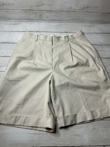Brooks Brothers Advantage Chino Womens Khaki Shorts Pleated Size 4 - Picture 1 of 5