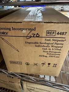Corning 4487 5mL Stripette Serological Pipets, Individually Wrapped, 50/Bag 200 - Picture 1 of 1