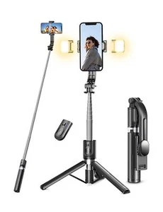 Selfie Stick Tripod with Light, 45'' Selfie Stick with Wireless Remote, Porta... - Picture 1 of 10