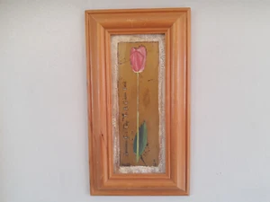 Wall Hanging Flower Art Picture Tulip Picture in Wood Frame Framed Wall Art - Picture 1 of 23
